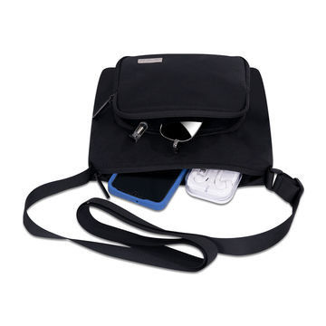 Black Grey Color Sling Laptop Bag Water Resistant Unisex Multipurpose