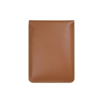 Brown Leather Protective Laptop Bag Sleeves With Magnetic Buckle